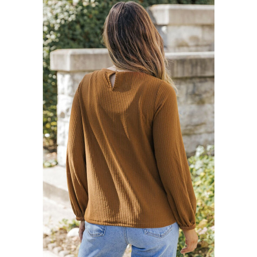 Round Neck Long Sleeve T-Shirt Apparel and Accessories