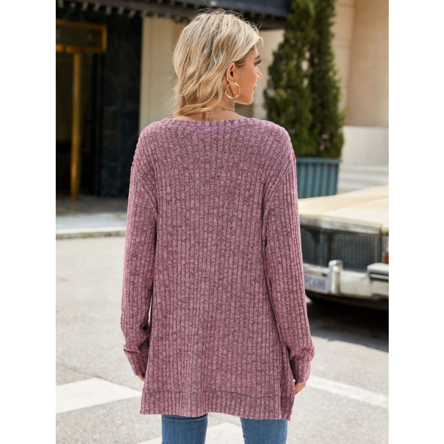 Round Neck Long Sleeve T-Shirt Apparel and Accessories