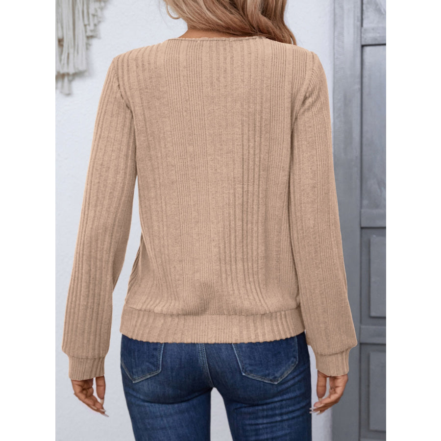 Round Neck Long Sleeve T-Shirt Apparel and Accessories