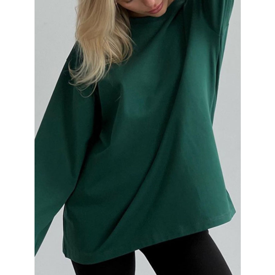 Round Neck Long Sleeve T-Shirt Apparel and Accessories