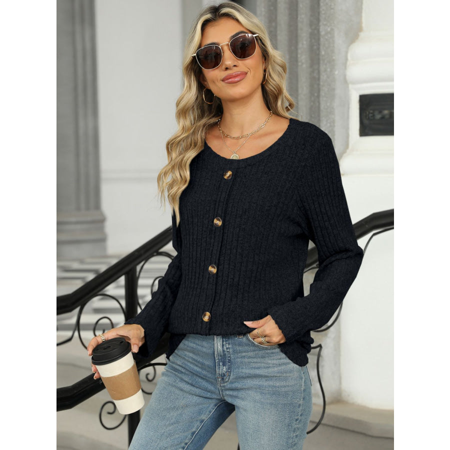 Round Neck Long Sleeve T-Shirt Apparel and Accessories