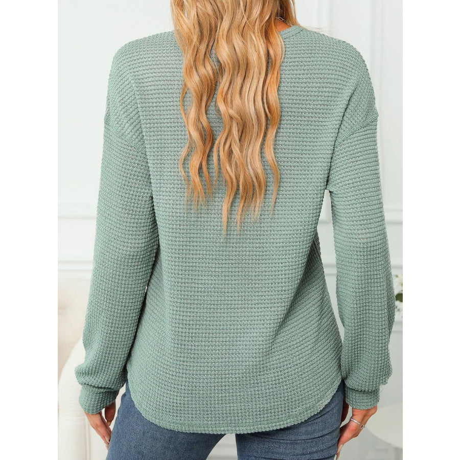 Round Neck Long Sleeve T-Shirt Apparel and Accessories