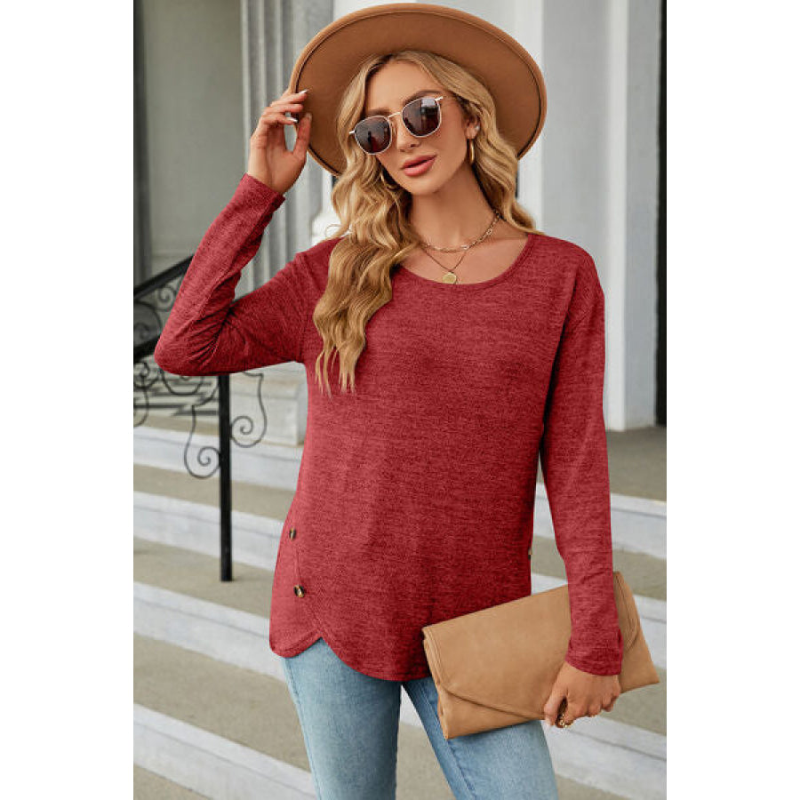 Round Neck Long Sleeve T - Shirt Apparel and Accessories