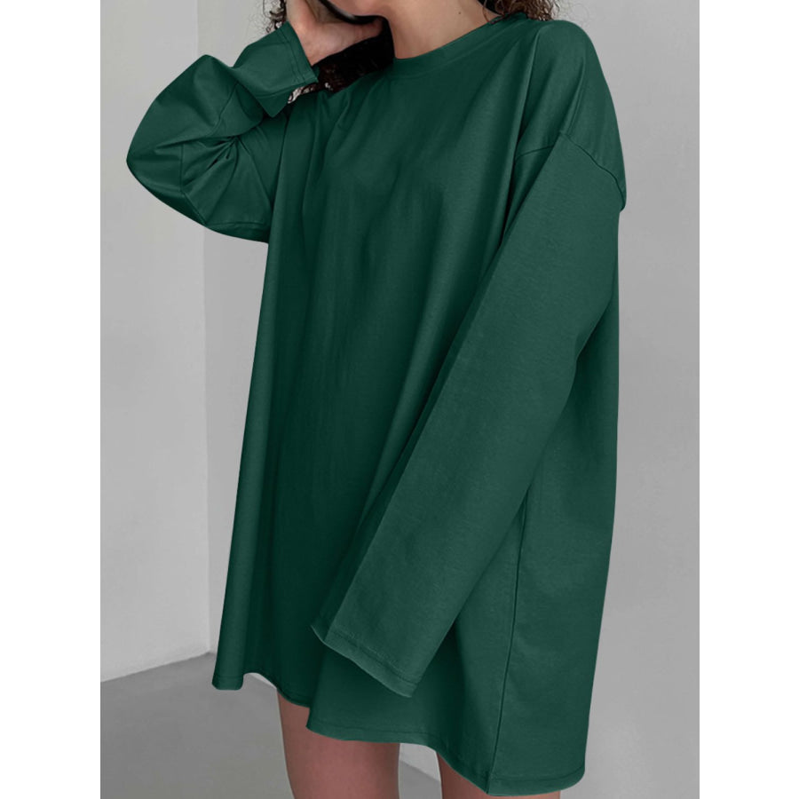 Round Neck Long Sleeve T-Shirt Apparel and Accessories