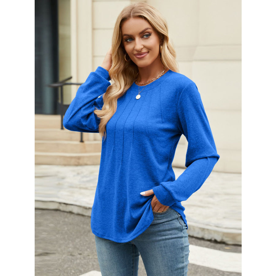 Round Neck Long Sleeve T-Shirt Apparel and Accessories