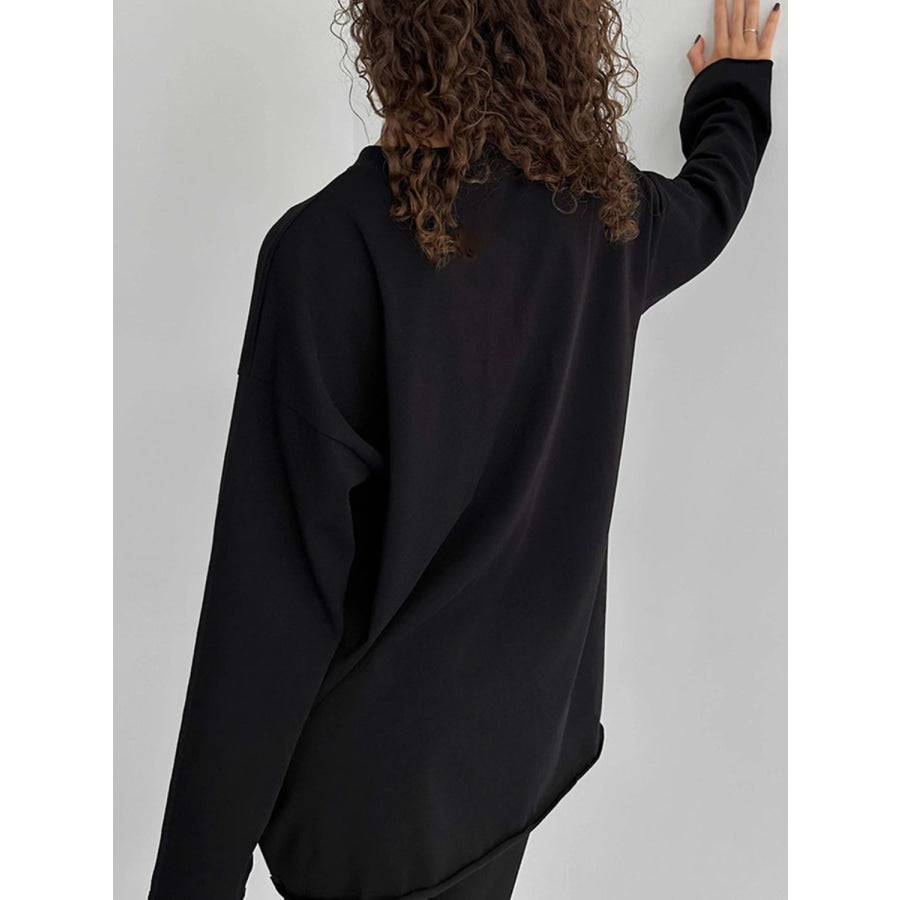 Round Neck Long Sleeve T-Shirt Apparel and Accessories