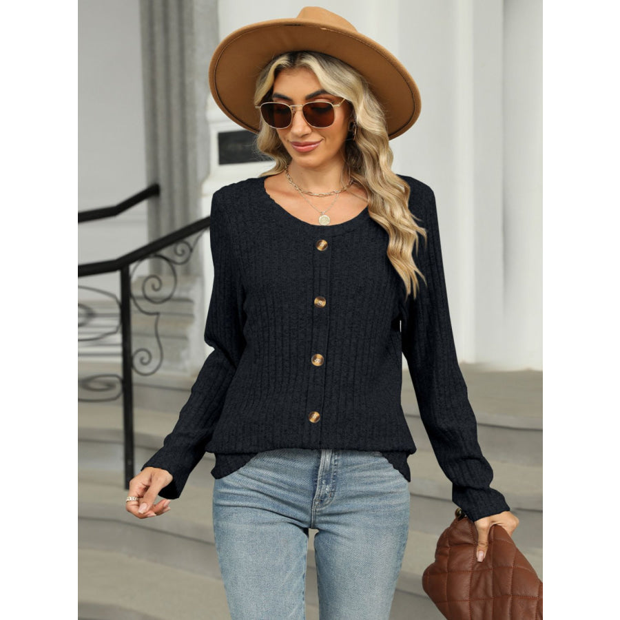 Round Neck Long Sleeve T-Shirt Apparel and Accessories