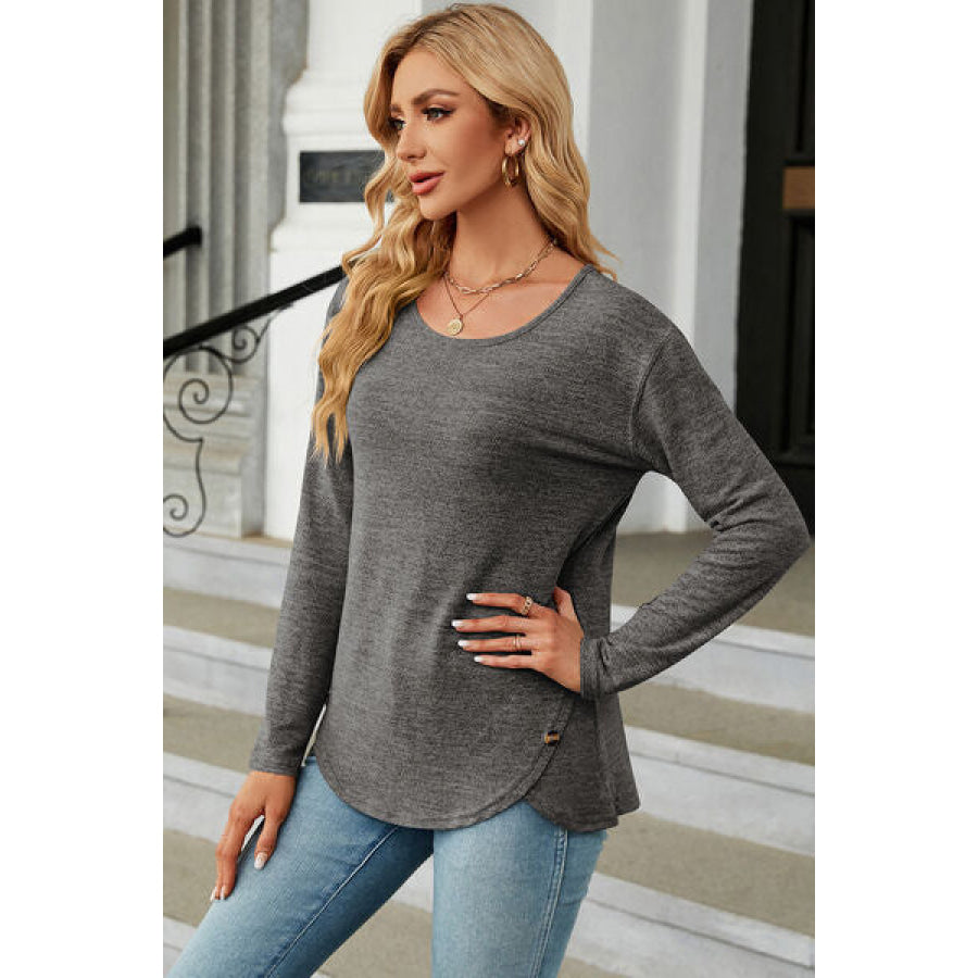 Round Neck Long Sleeve T - Shirt Apparel and Accessories