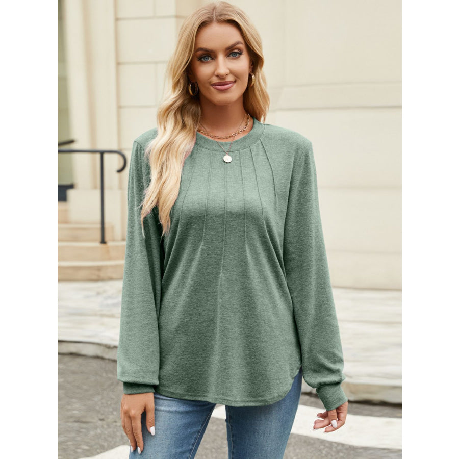 Round Neck Long Sleeve T-Shirt Apparel and Accessories