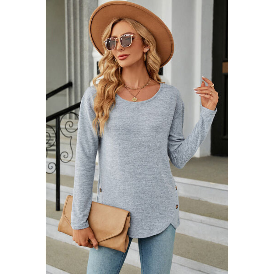 Round Neck Long Sleeve T - Shirt Apparel and Accessories