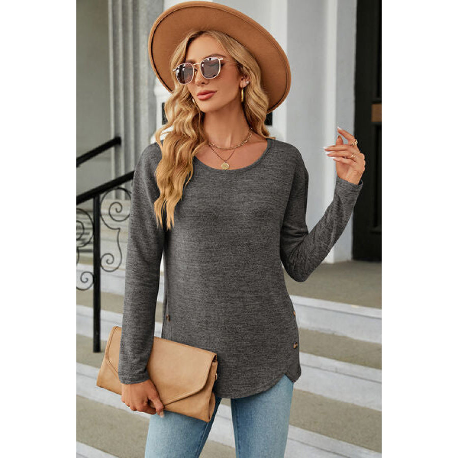Round Neck Long Sleeve T - Shirt Apparel and Accessories