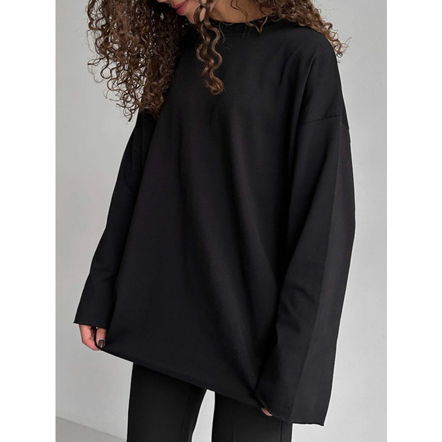 Round Neck Long Sleeve T-Shirt Apparel and Accessories