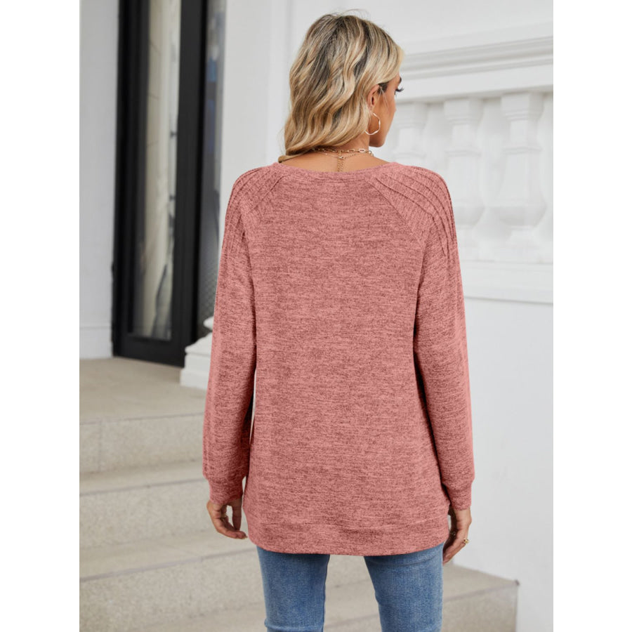 Round Neck Long Sleeve T-Shirt Apparel and Accessories