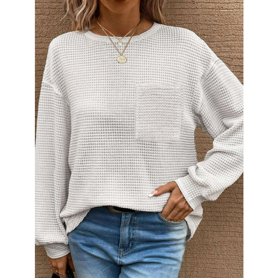 Round Neck Long Sleeve T-Shirt Apparel and Accessories