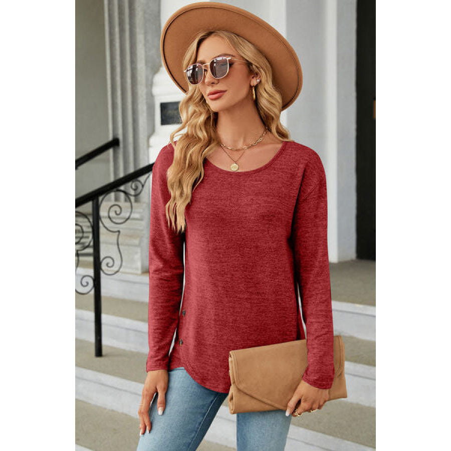 Round Neck Long Sleeve T - Shirt Apparel and Accessories