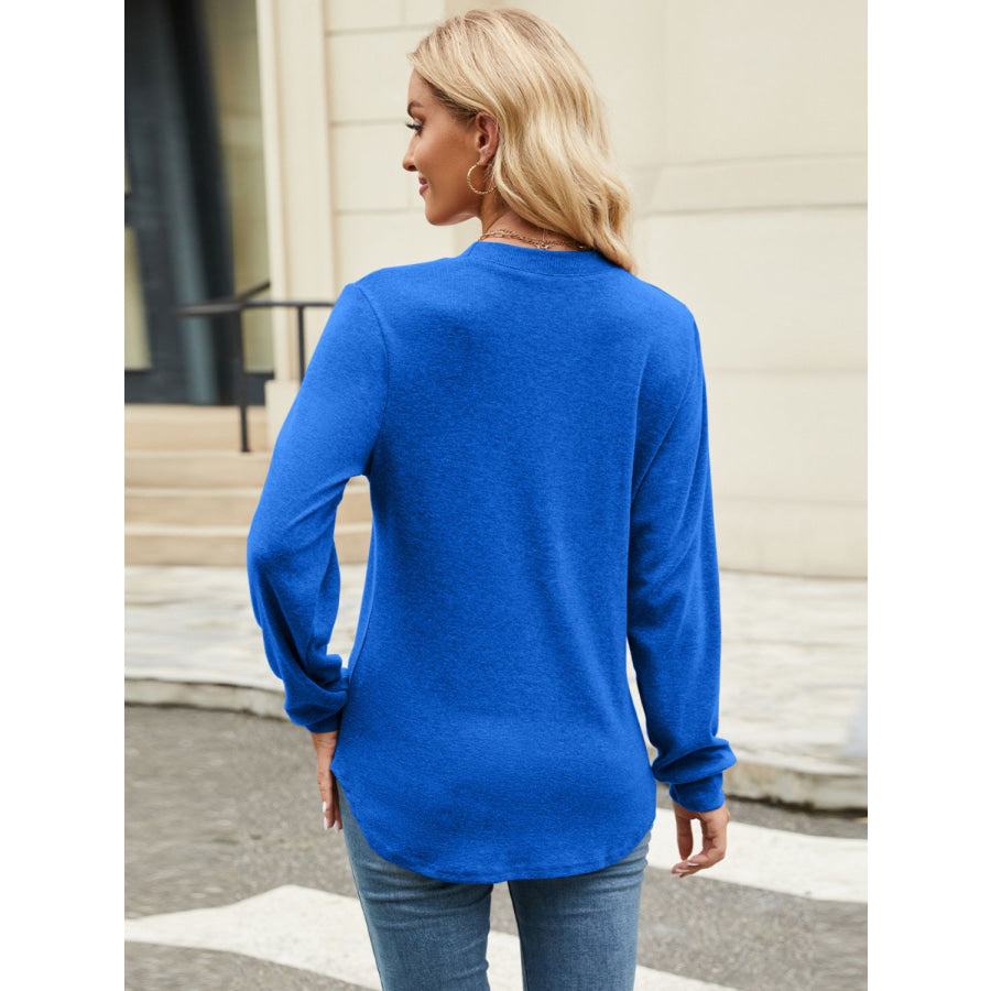 Round Neck Long Sleeve T-Shirt Apparel and Accessories