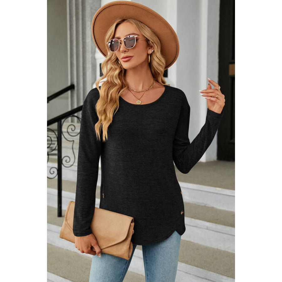 Round Neck Long Sleeve T - Shirt Apparel and Accessories