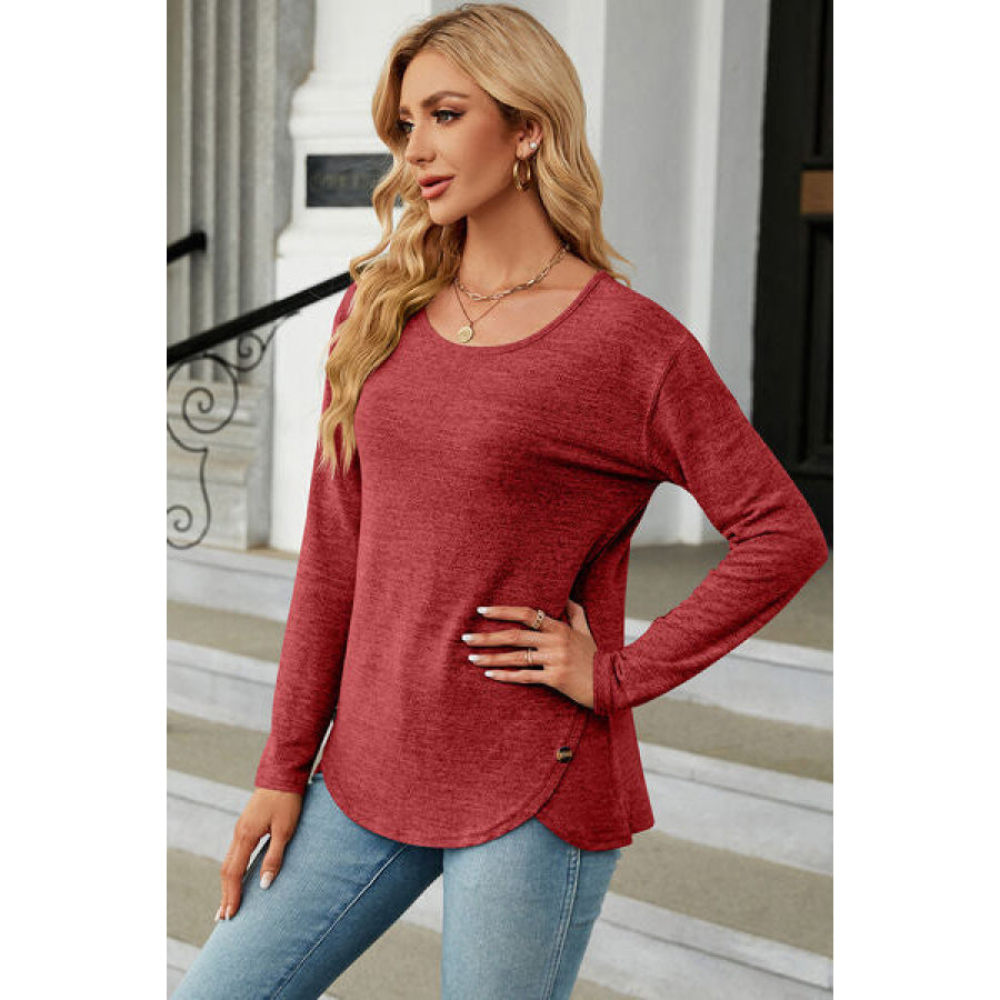 Round Neck Long Sleeve T - Shirt Apparel and Accessories