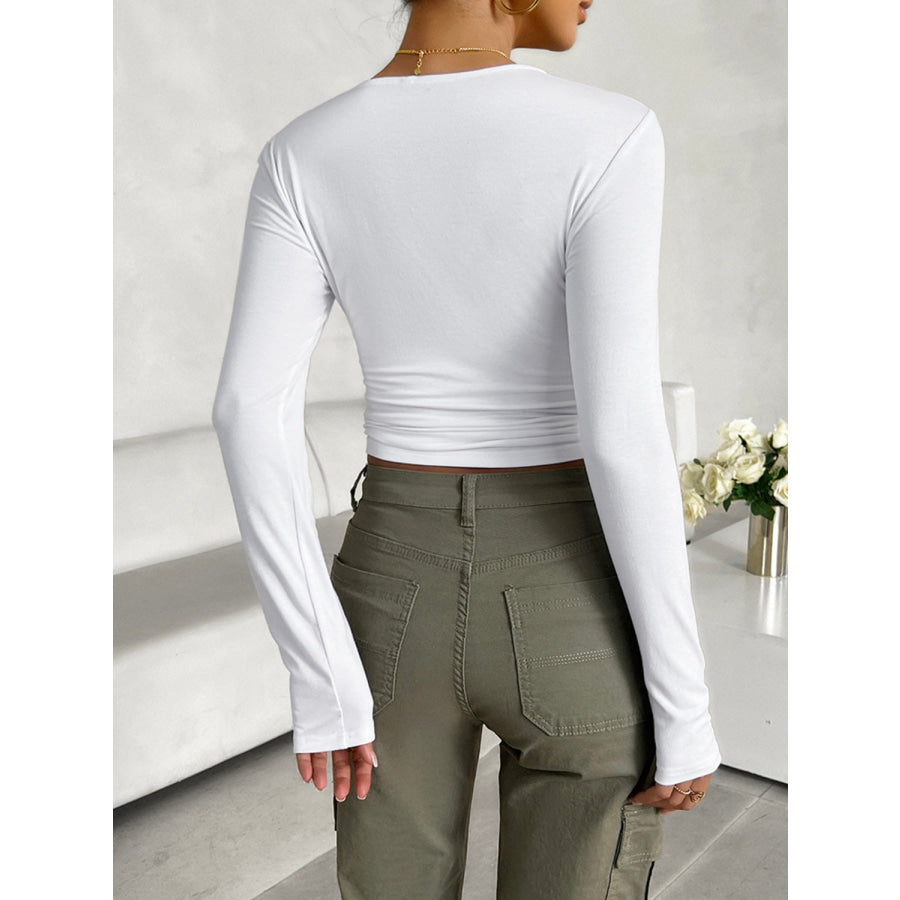 Round Neck Long Sleeve T-Shirt Apparel and Accessories
