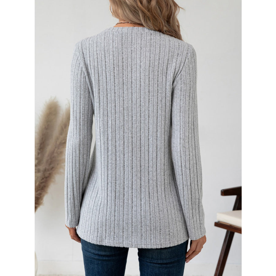 Round Neck Long Sleeve T-Shirt Apparel and Accessories