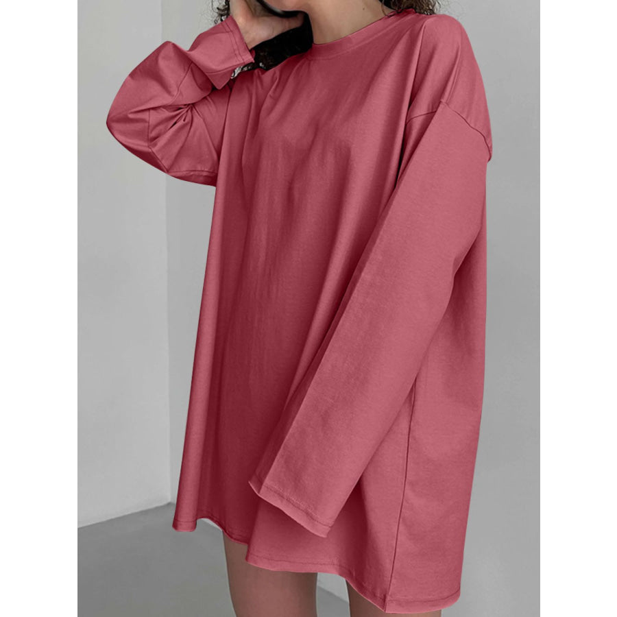 Round Neck Long Sleeve T-Shirt Apparel and Accessories