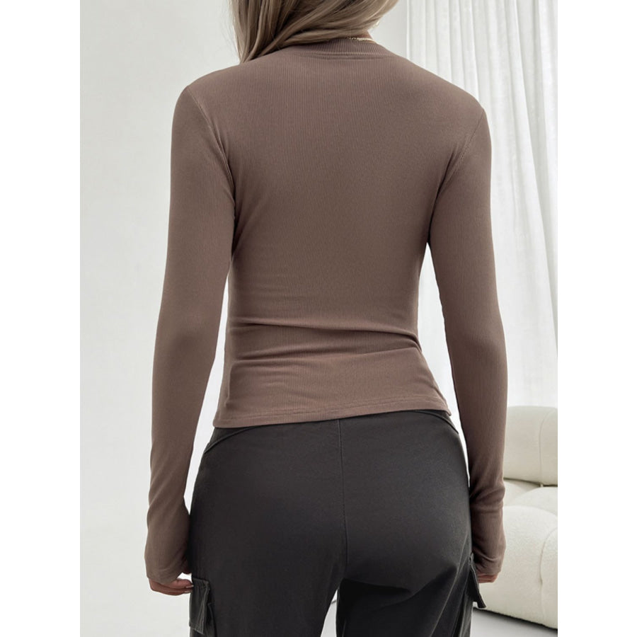 Round Neck Long Sleeve T-Shirt Apparel and Accessories
