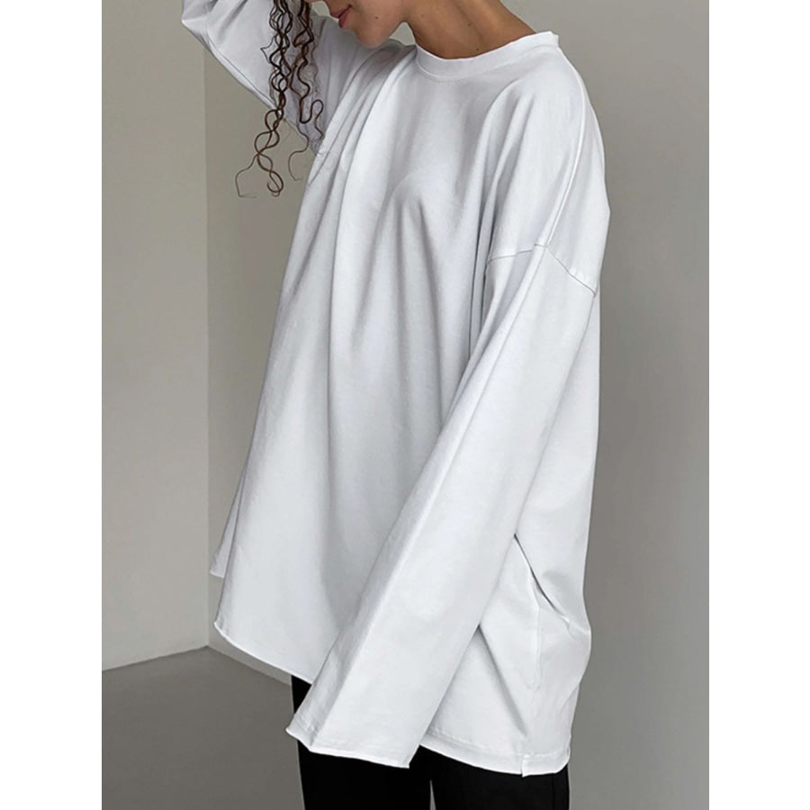 Round Neck Long Sleeve T-Shirt Apparel and Accessories