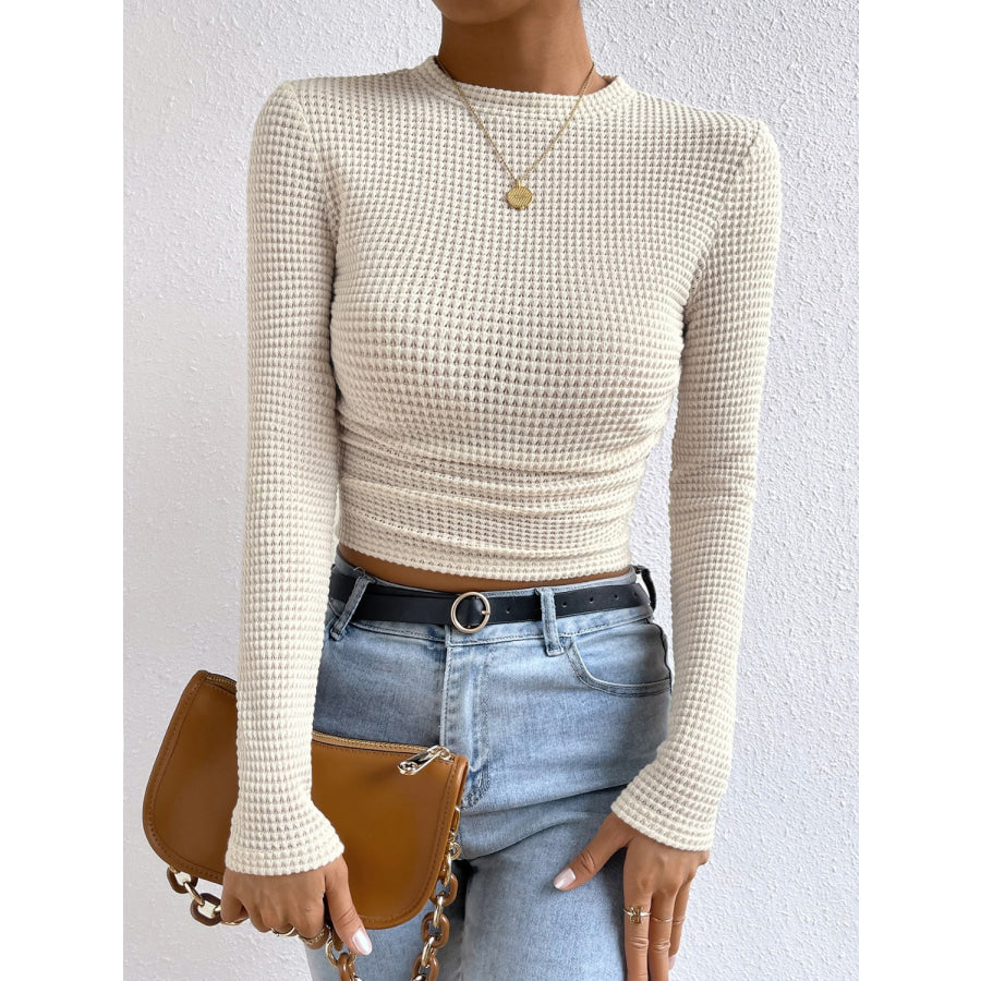 Round Neck Long Sleeve T-Shirt Apparel and Accessories