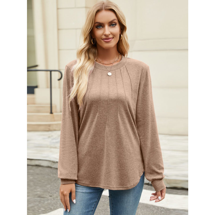 Round Neck Long Sleeve T-Shirt Apparel and Accessories