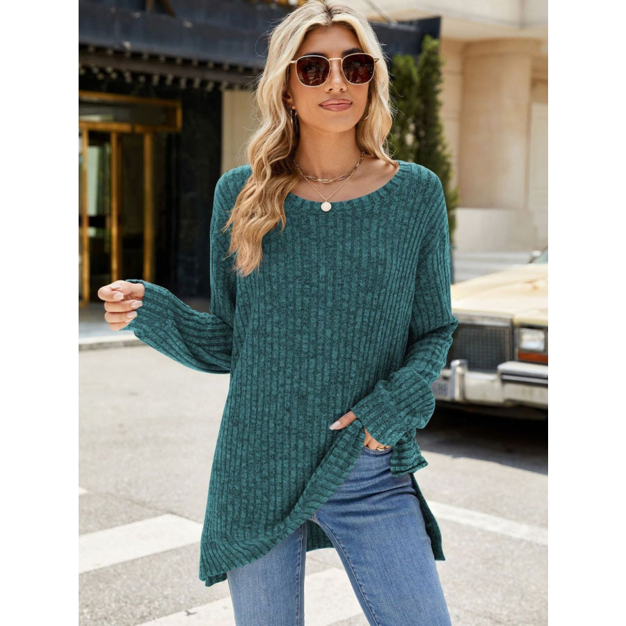 Round Neck Long Sleeve T-Shirt Apparel and Accessories