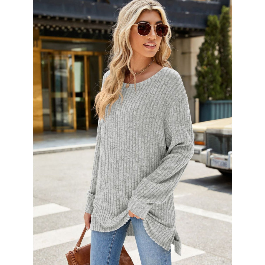 Round Neck Long Sleeve T-Shirt Apparel and Accessories