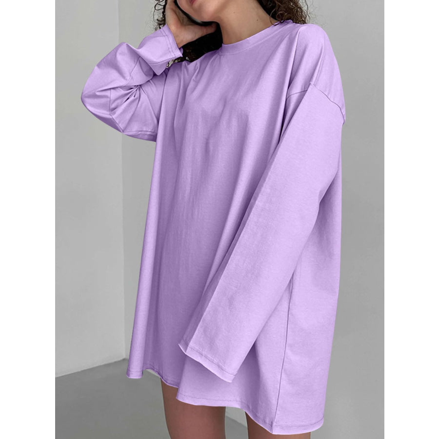 Round Neck Long Sleeve T-Shirt Apparel and Accessories