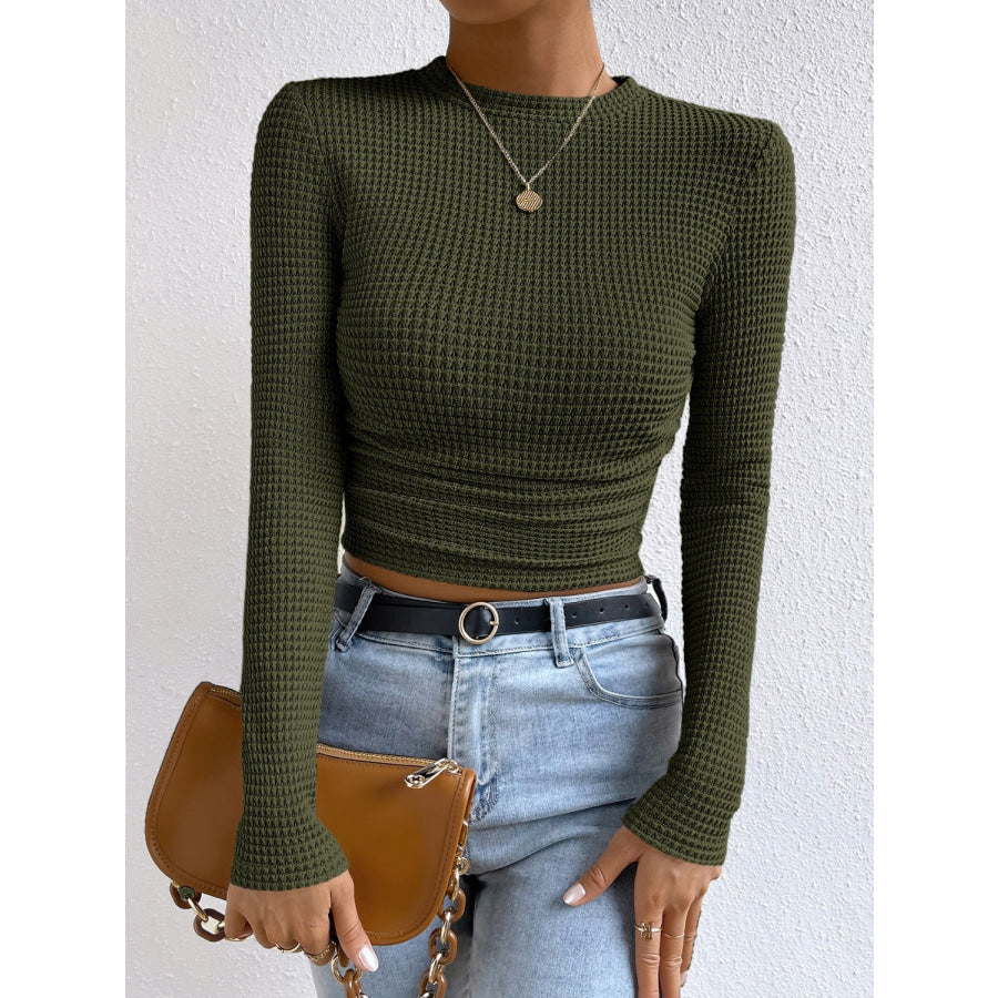 Round Neck Long Sleeve T-Shirt Apparel and Accessories