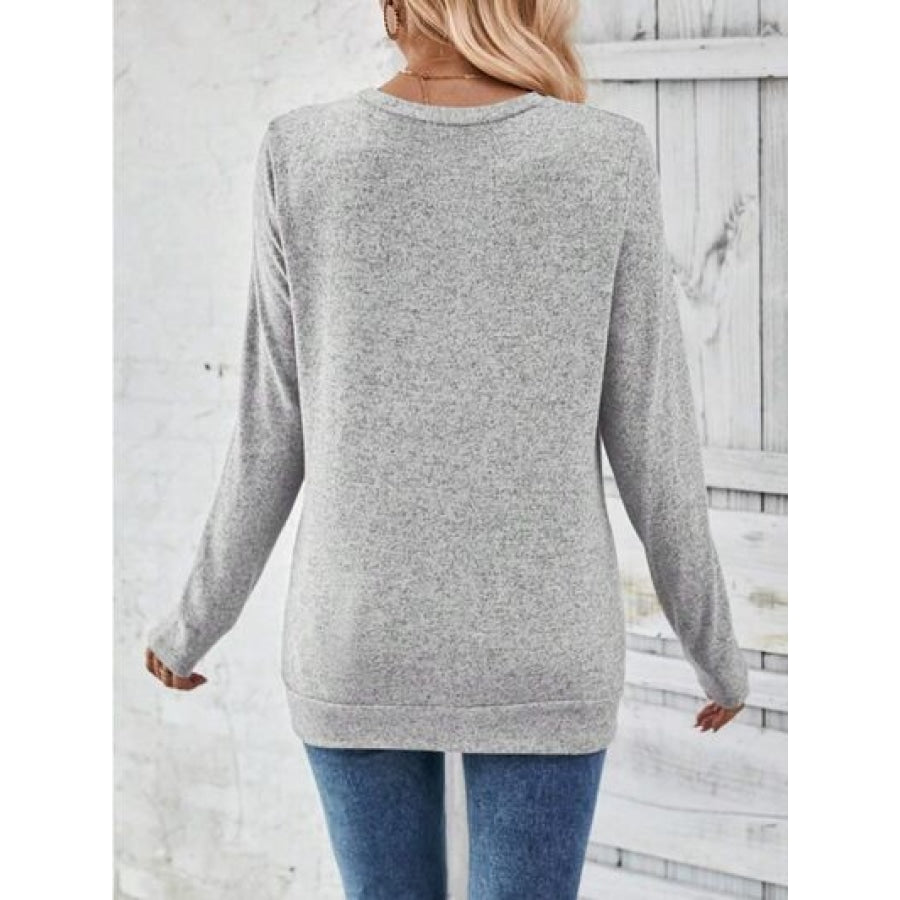 Round Neck Long Sleeve T-Shirt Clothing