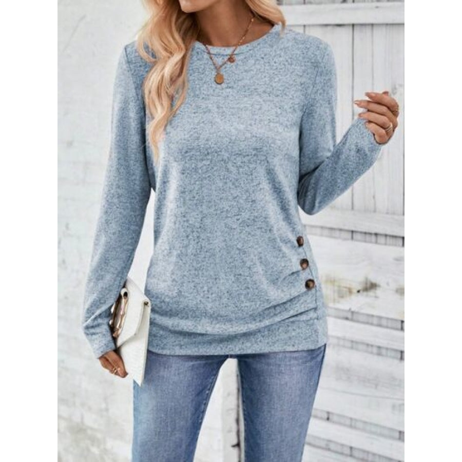 Round Neck Long Sleeve T-Shirt Clothing