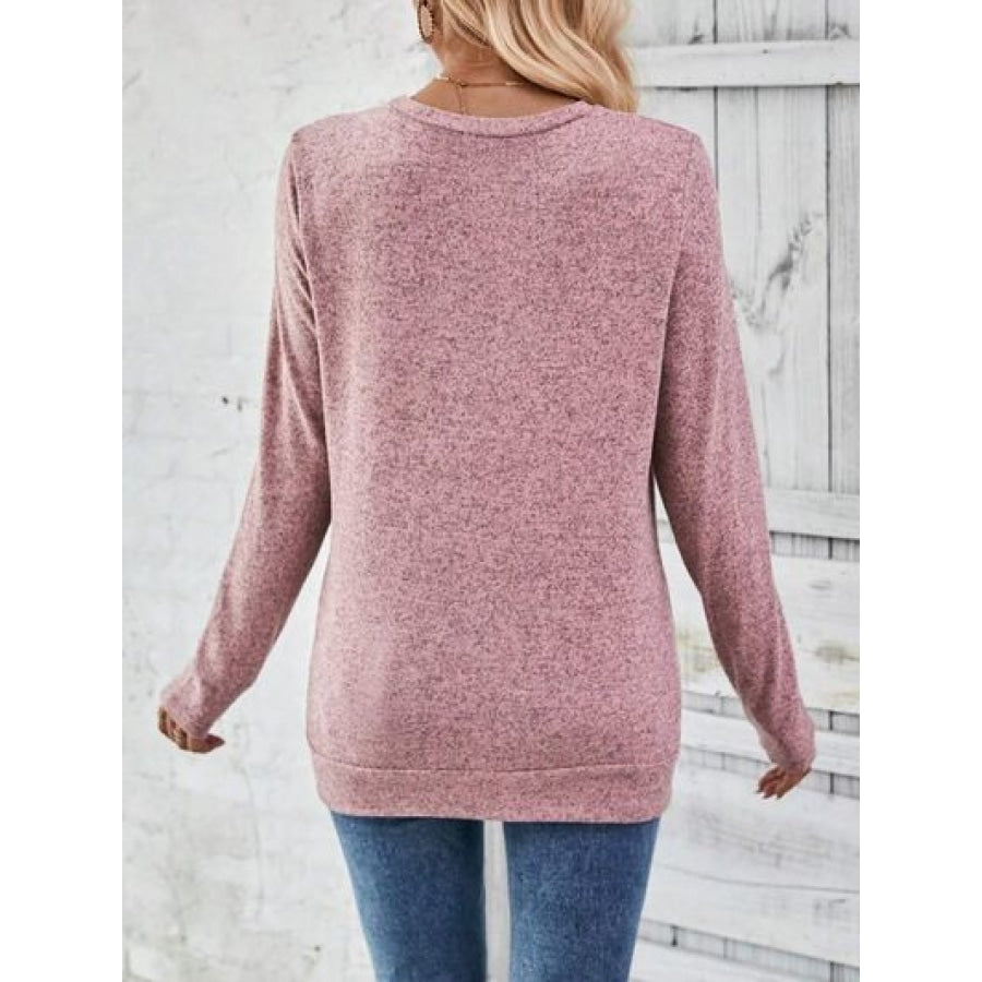 Round Neck Long Sleeve T-Shirt Clothing