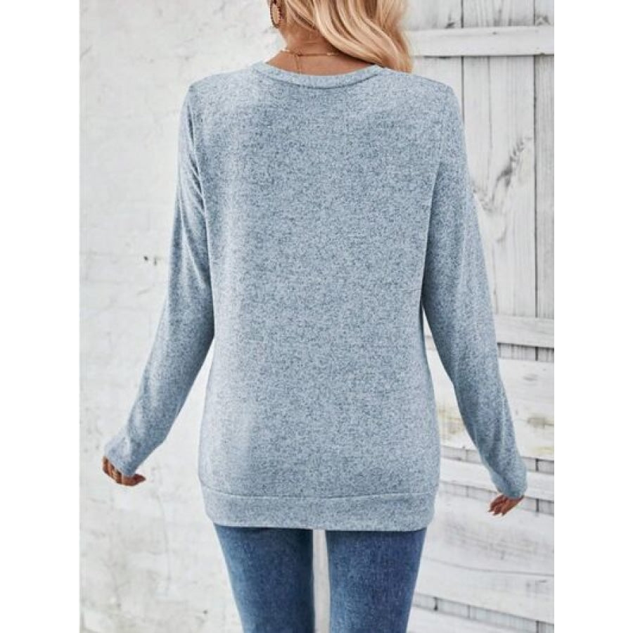 Round Neck Long Sleeve T-Shirt Clothing