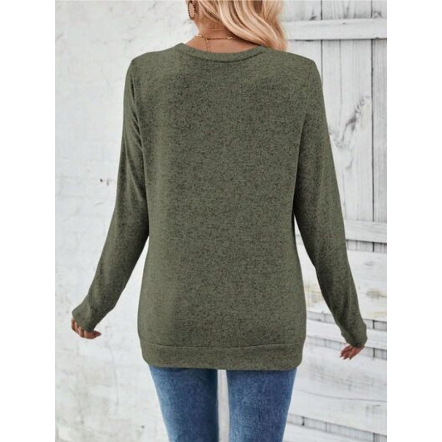 Round Neck Long Sleeve T-Shirt Clothing