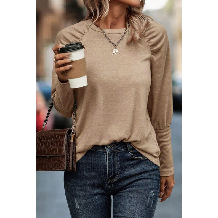 Round Neck Long Sleeve T-Shirt Clothing