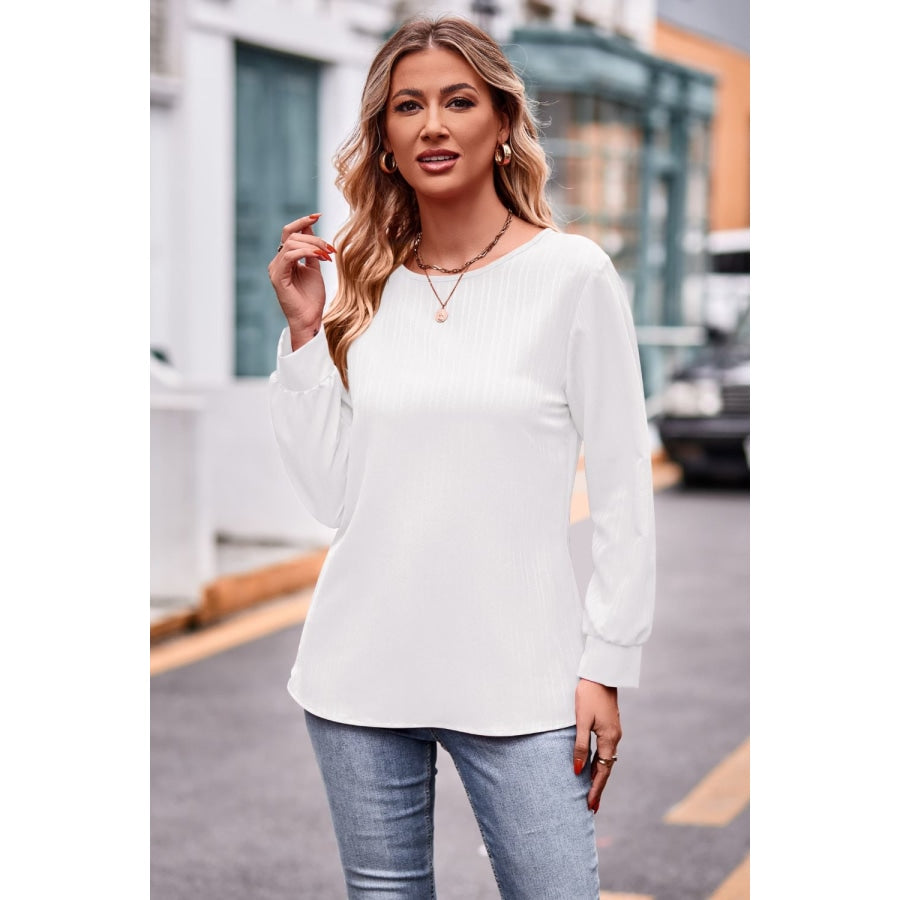 Round Neck Long Sleeve Tee