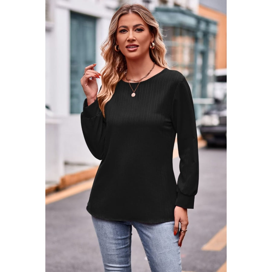 Round Neck Long Sleeve Tee