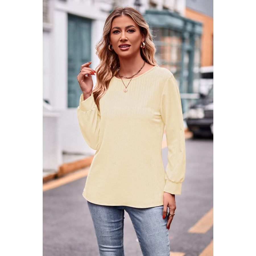 Round Neck Long Sleeve Tee