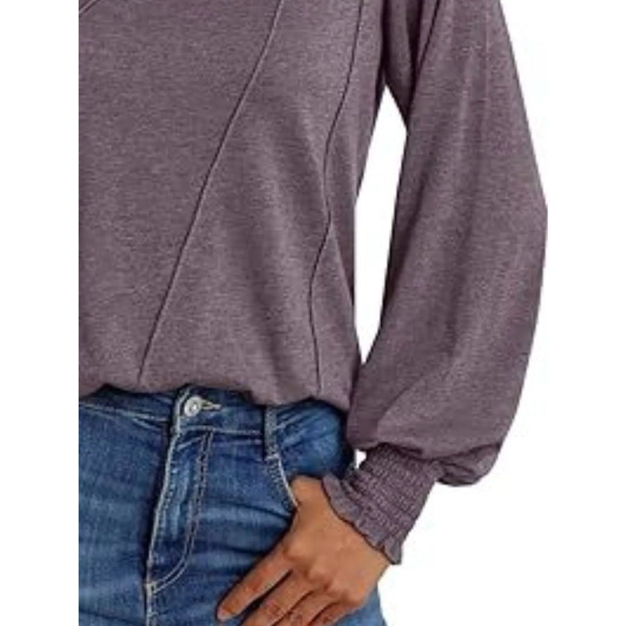 Round Neck Long Sleeve Top Apparel and Accessories
