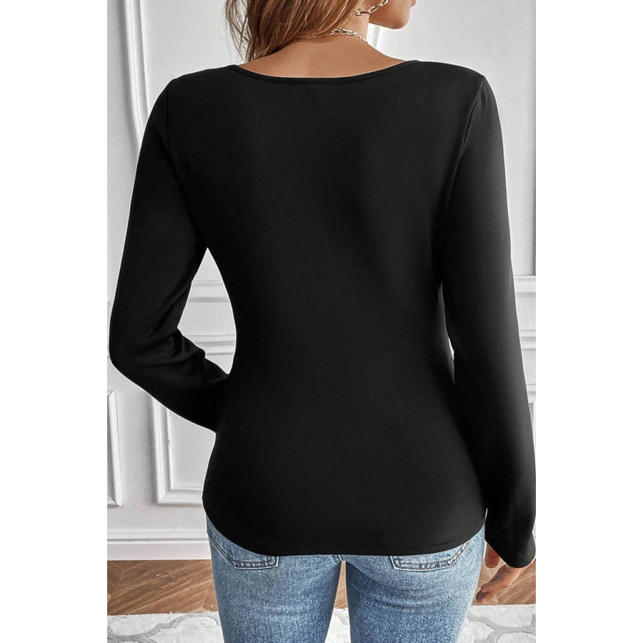 Round Neck Long Sleeve Top Apparel and Accessories