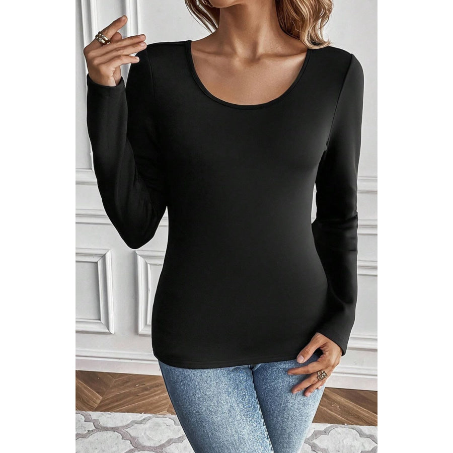 Round Neck Long Sleeve Top Apparel and Accessories