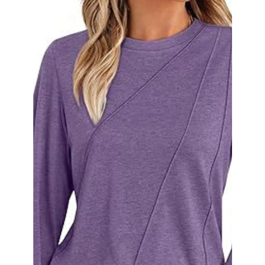 Round Neck Long Sleeve Top Apparel and Accessories