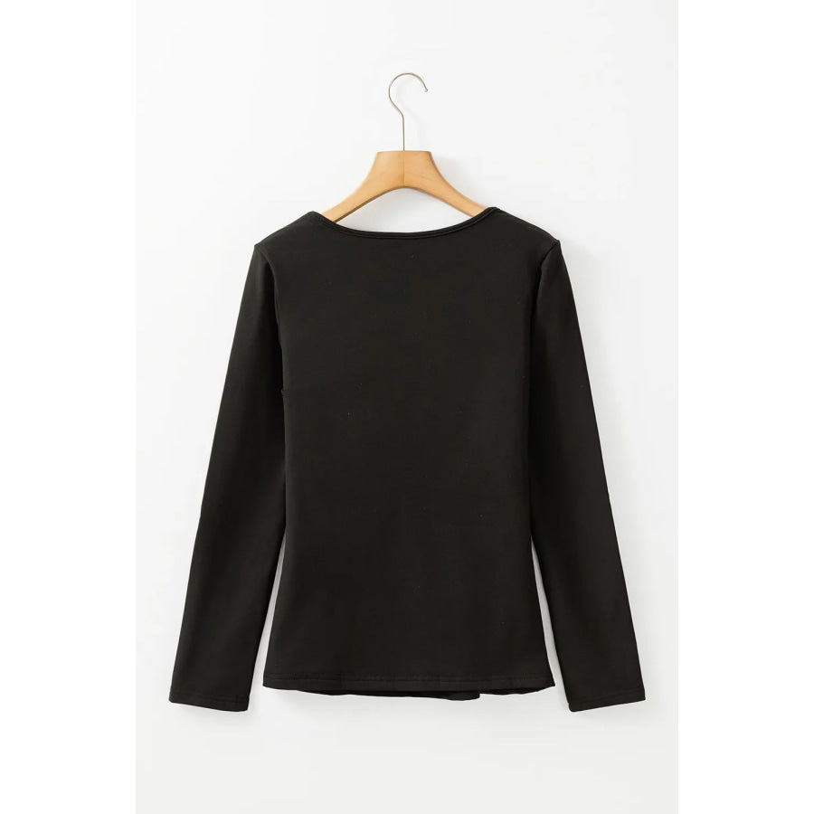 Round Neck Long Sleeve Top Apparel and Accessories