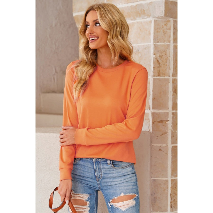 Round Neck Long Sleeve Top