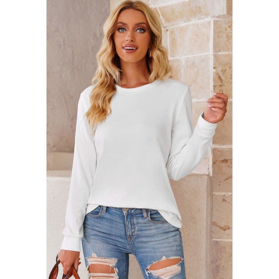 Round Neck Long Sleeve Top