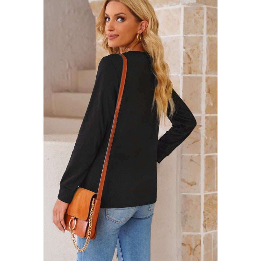 Round Neck Long Sleeve Top